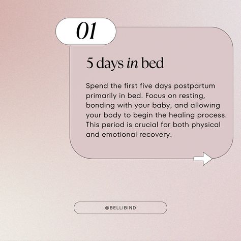 The 5-5-5 Rule for Postpartum Recovery Taking care of yourself postpartum is crucial, and the 555 Rule is a great way to ensure a smooth recovery: ・ 5 days in bed: Spend the first five days postpartum resting in bed, bonding with your baby, and allowing your body to start the healing process. ・ 5 days on the bed: Gradually move around a bit more but primarily stay on the bed to continue prioritizing rest and minimal activity. ・ 5 days around the bed: Slowly reintroduce daily activities wh... 555 Rule Postpartum, 5 5 5 Postpartum, 555 Postpartum Rule, Postpartum Activities, Mom Inspo, Emotional Recovery, Taking Care Of Yourself, Baby Care Tips, Baby Advice