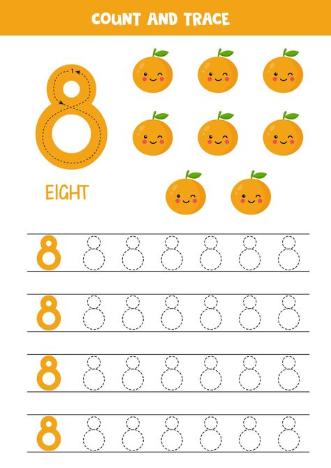 Number 8 Worksheet, Worksheet Number, Fun Worksheets For Kids, Tracing Worksheets Preschool, Kids Worksheets Preschool, Preschool Activities Toddler, Kindergarten Learning Activities, Preschool Writing, Numbers For Kids