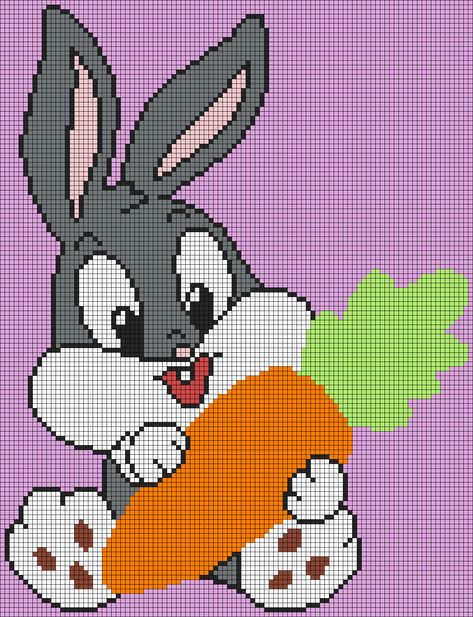 Kids Sweater Pattern, Bunny Cartoon, Disney Cross Stitch Patterns, Baby Looney Tunes, Baby Rabbit, Cross Stitch For Kids, Embroidery Sampler, Moms Crafts, Plastic Canvas Patterns Free