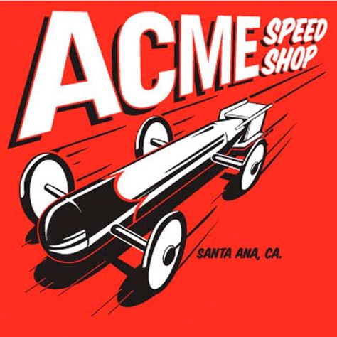 ACME-1a by Mike Shoaf, via Flickr Acme Logo, Vintage Mechanic Shop Signs, Car Brands Logos, Vintage Automotive Signs, Vintage Racing Poster, Sneaker Posters, Motorsport Art, Music Poster Design, Comic Book Panels