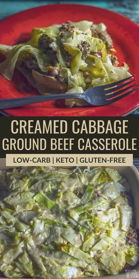 Keto Creamed Cabbage, Low Carb Cabbage Casserole, Cabbage And Ground Beef, Cabbage Ground Beef, Low Carb Cabbage, Clean Nutrition, Creamed Cabbage, Low Carb Casserole, Keto Casserole Recipes