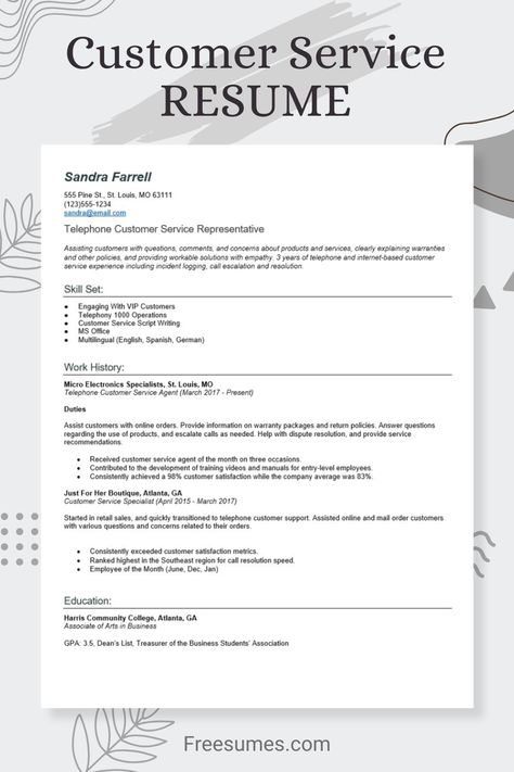 Let’s take a closer look at what makes a good customer service resume and what you cannot afford to miss off that employers will be looking for. Customer Service Scripts, Customer Service Resume Examples, Sales Resume Examples, Customer Service Resume, Federal Resume, Ats Resume, Sales Resume, Basic Resume, Customer Service Jobs