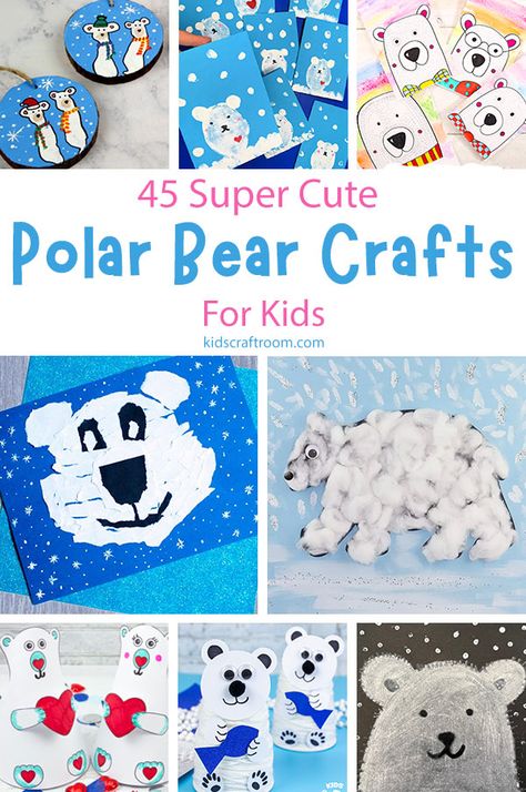 45+ Polar Bear Crafts for kids. Polar Bear Craft Preschool, Polar Bear Crafts For Kids, Thumbprint Ornaments, Bear Crafts For Kids, Reindeer Thumbprint, Polar Bear Crafts, Easy Valentines Day Crafts, Polar Bear Winter Craft, Bear Crafts Preschool