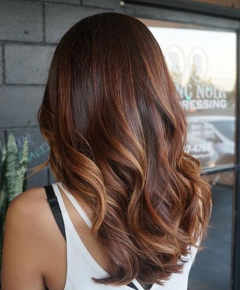 long dark brown hair with auburn balayage Auburn Balayage Hair, Balayage Auburn, Balayage Hair Styles, Brown Auburn Hair, Balayage Hair Ideas, Baylage Hair, Auburn Balayage, Balayage Brown, Auburn Highlights