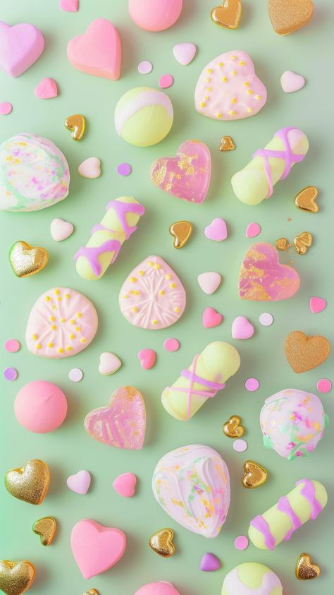 Valentine’s Wallpaper Wallpaper Candy Colors, Wallpaper Candy, Candy Aesthetic, S Wallpaper, Marble Iphone Wallpaper, Candy Stand, Brown Acrylic Nails, Wallpaper Colorful, Phone Wallpaper Quotes