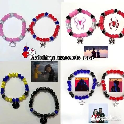 Diy Bracelets Yarn, Diy Kandi Bracelets, Colorful Bead Bracelets, Matching Couple Bracelets, Crystal Bead Jewelry, Cute Couple Gifts, Kandi Bracelets, Ideal Boyfriend, Bead Charms Diy