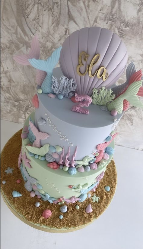 Mermaid Cake Ideas, Doll Cake Designs, Ocean Birthday Party, Nautical Cake, Mermaid Theme Birthday Party, Mermaid Birthday Cakes, Ocean Birthday, Kids Themed Birthday Parties