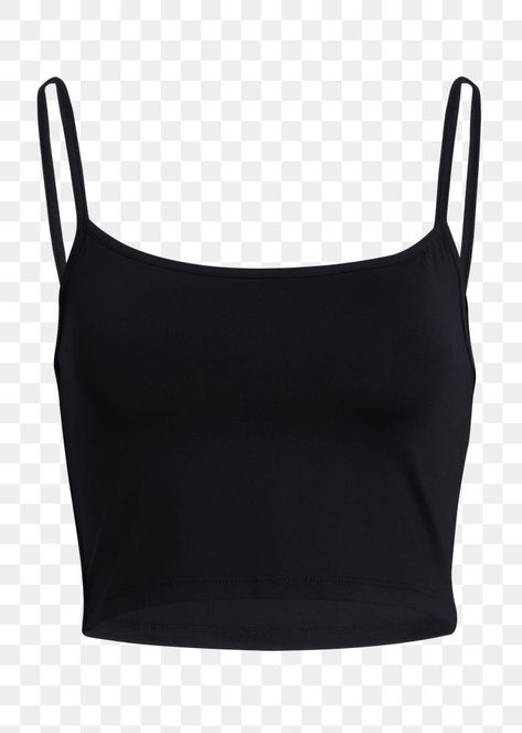 Black Tops Png, Spaghetti Tank Top, Black Tank Top Cropped, Shirt Astethic, Black Tank Top Png, Png Tank Top, Crop Top Png, Black Tank Top Outfit, Crop Top Mockup