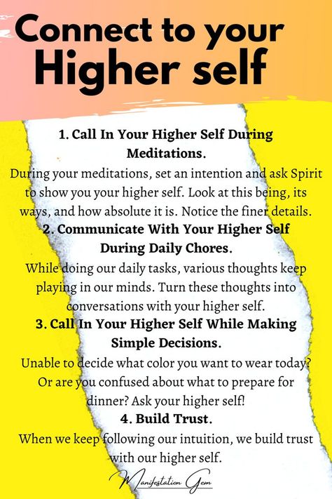 Few simple steps to follow to connect to your higher self and improve yourself physically as well as mentally. #selfimprovement #selfimprovementtips #selflove Tapping Into Your Higher Self, How To Connect With Higher Self, How To Connect To Higher Self, Connecting With Your Higher Self, Becoming Higher Self, How To Align With Your Higher Self, Connecting To Higher Self, Ways To Connect With Yourself, How To Connect To Yourself