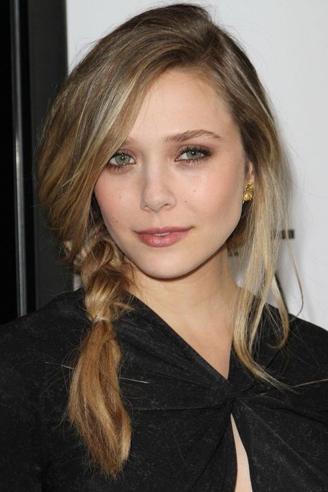 Elizabeth Olsen is listed (or ranked) 9 on the list 24 Celebrities Who Have Gorgeous Green Eyes Olsen Elizabeth, Loose Side Braids, Tree Braids, Look Boho Chic, Side Braid Hairstyles, Edgy Pixie, Easy Updo Hairstyles, Minka Kelly, Plaits Hairstyles