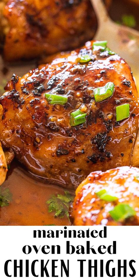 Marinated Oven Baked Chicken, Bine In Chicken Thigh Recipes, Chicken Leg Thigh Recipes Oven, Marinated Chicken Thigh Recipes, Oven Baked Chicken Marinade, Killer Chicken Thigh Marinade, Chicken Piece Recipes, Chicken Thigh Marinade For Oven, Baked Chicken In Oven 425