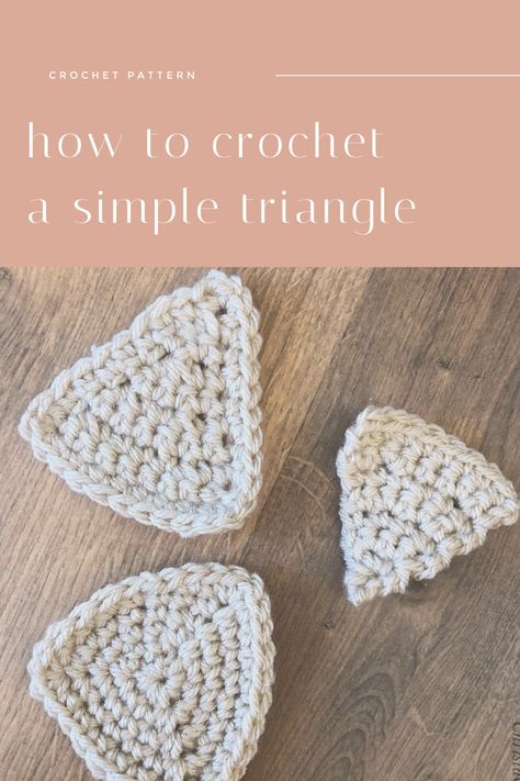 How to Crochet a Triangle in this step by step tutorial. There are two simple ways to shape a triangle and they're both easy to learn. Crochet A Triangle Pattern, How To Crochet A Triangle, Crochet Triangle Pattern, Simple Sewing Tutorial, Lovey Pattern, Crochet Triangle, Triangle Shawls, Custom Crochet, Triangle Pattern