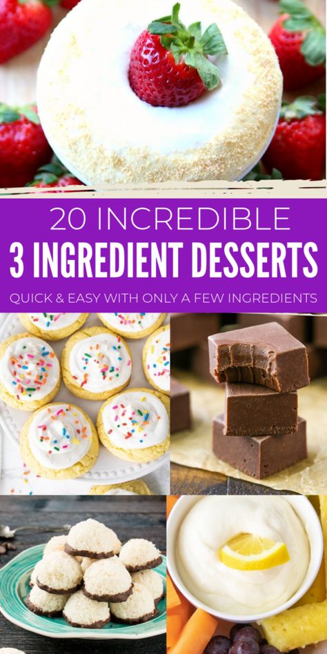 Easy Cheap Desserts, East Dessert Recipes, Desserts For Christmas, Two Ingredient Desserts, East Dessert, 4 Ingredient Desserts, 5 Ingredient Desserts, 2 Ingredient Desserts, Cheap Desserts