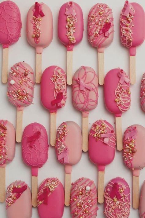 Pink Cakepops, Popsicles Cake, Ice Cream Cake Pops, Pink Cake Pops, App Filter, Chocolate Oats, Chocolate Covered Treats, Airbrush App, Pretty Dessert