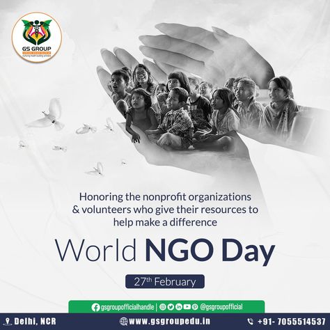 Happy World NGO Day World Ngo Day, Uttar Pradesh, Nonprofit Organization, Delhi Ncr, Non Profit, Education