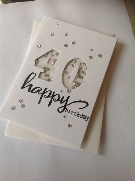 40th Birthday Card Ideas, Birthday Card Ideas For Women, Diy 40th Birthday Card, 40 Th Birthday, 40th Birthday Card, Birthday Card Ideas, Creative Birthday Cards, Anniversaire Diy, Cool Birthday Cards