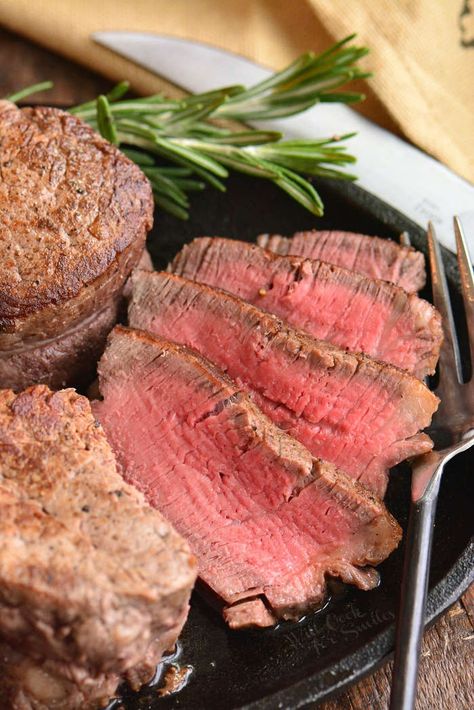 Filet Mignon is the most tender, flavorful steak that's perfect for any special occasion. Learn how to easily make these steaks at home. #beef #steak #filet #filetmignon #tenderloin #dinner #easydinner Balsamic Steak Marinade, Filet Mignon Recipes Grilled, Filet Recipes, Whole Beef Tenderloin, Grilled Beef Tenderloin, Balsamic Steak, Mignon Steak, Beef Tenderloin Roast, Filet Mignon Recipes