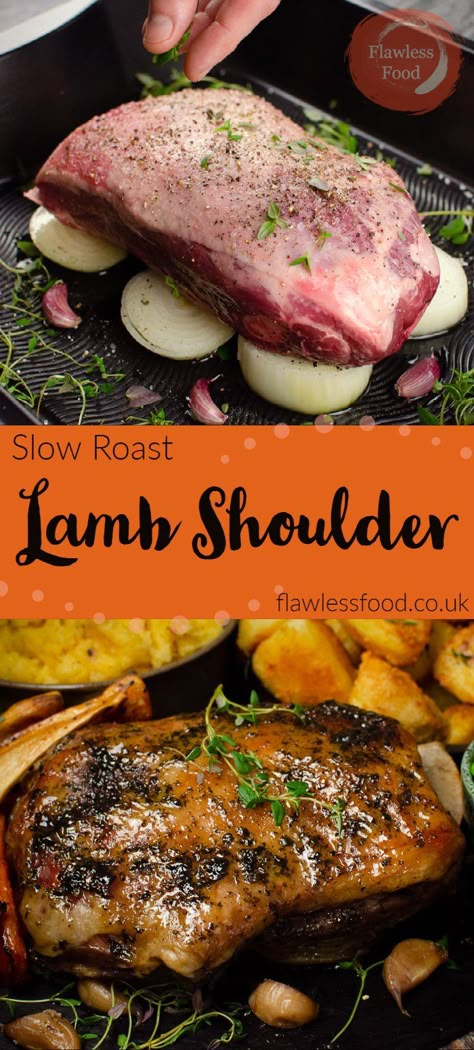 Whole Lamb Shoulder Recipes, Lamb Roast Recipes Ovens, Lamb Receipts, Lamb Roast Recipes, Slow Roast Lamb Shoulder, Shoulder Of Lamb Recipes, Roast Lamb Shoulder, Roasted Lamb Shoulder, Lamb Roast Dinner