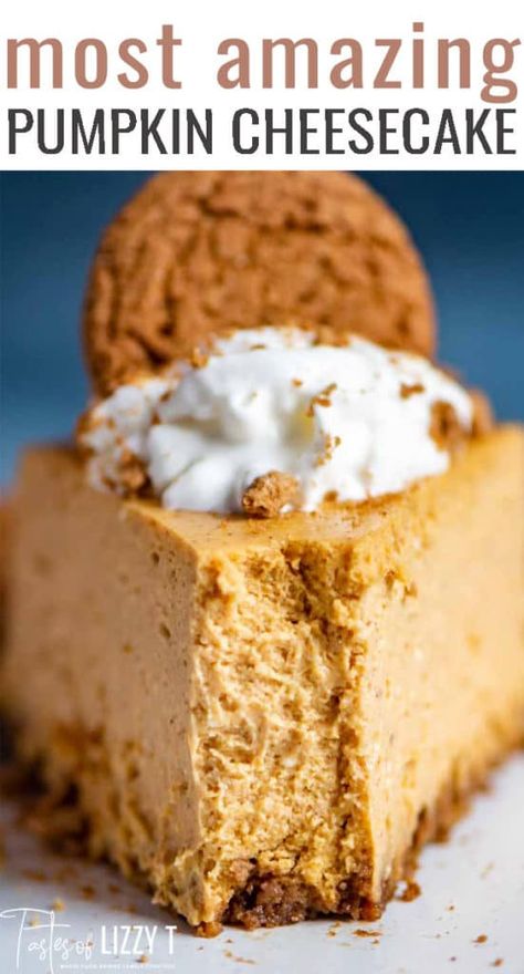 Olive Garden Pumpkin Cheesecake, Best Pumpkin Cheesecake Recipe, Best Pumpkin Cheesecake, Sour Cream Cheesecake, No Bake Pumpkin, Cheesecake Oreo, No Bake Pumpkin Cheesecake, Gingersnap Crust, Pumpkin Cheesecake Recipes