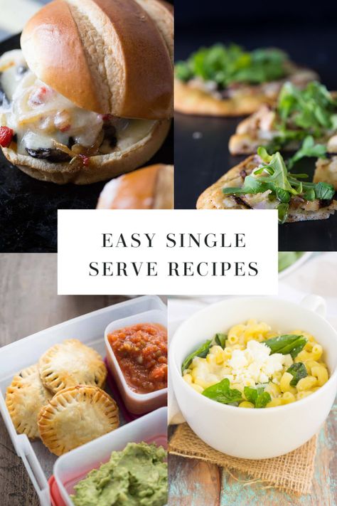 Single Serve Meals Easy, One Pot Meals For One Person, Dishes For Two People, One Serving Dinner Recipes, Recipe For Single Person, Meal Recipes For One, Quick Easy Meals For One Person, Recipes For 1 Person Dinner, Single Serving Recipes Dinner