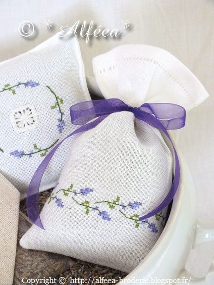 Lavender Wands, Lace Bag, Lavender Tea, Floral Embroidery Patterns, Lavender Bags, Lavender Sachets, Sachets, Cross Stitch Art, Beautiful Embroidery