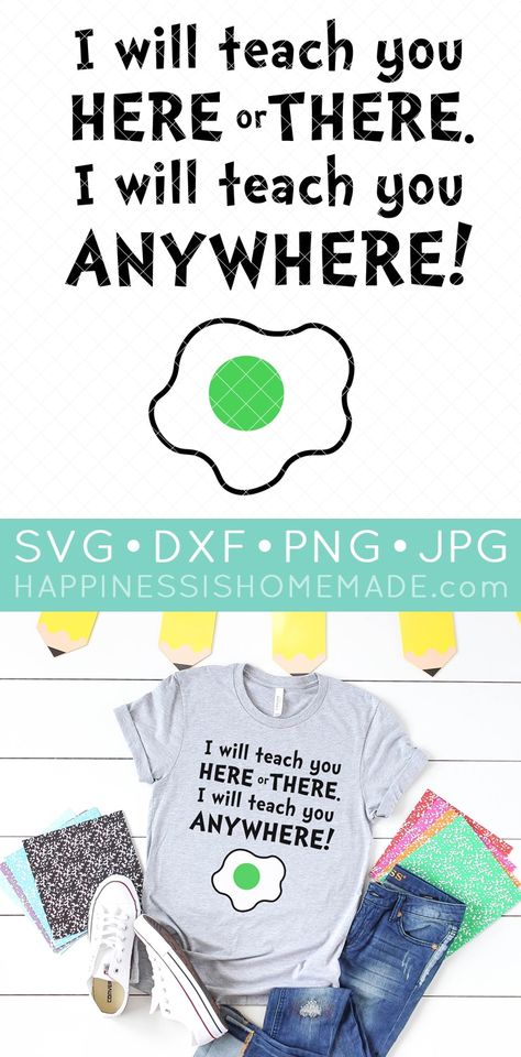 This fun Dr. Seuss SVG file is perfect for teachers celebrating Seuss Day or Read Across America! Make these easy and cute Dr. Seuss shirts for teachers! Dr Seuss Teacher Shirts, Dr. Suess Shirts, Dr Seuss Teacher, Dr. Seuss Shirts, Dr Suess Week, Dr Seuss Shirts, Dr Seuss Activities, Teacher Projects, Shirts For Teachers