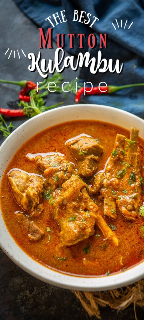 Mutton Kulambu, Easy Mutton Curry Recipe, Kulambu Recipe, Mutton Curry Recipe, Indian Curry Recipes, Mutton Curry, Healthy Indian Recipes, Mutton Recipes, Curry Recipes Indian