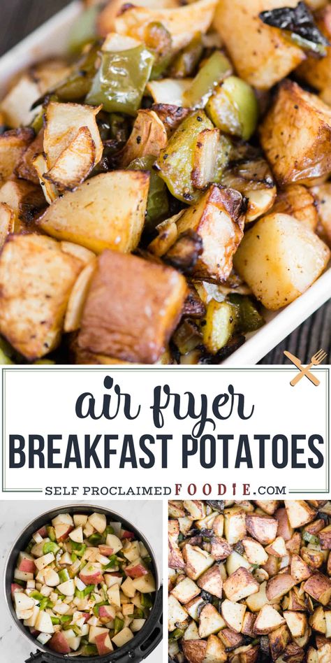 Potatoes With Peppers And Onions, Air Fryer Breakfast Potatoes, Rotisserie Recipes, Air Fryer Recipes Chips, Airfryer Breakfast, Air Fryer Recipes Low Carb, Air Fryer Breakfast, Air Fryer Recipes Breakfast, Air Fryer Recipes Vegetarian