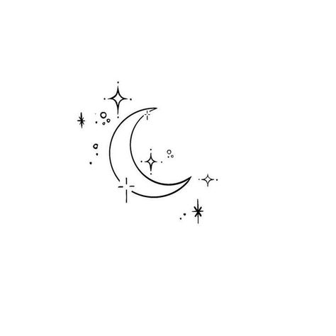 Moon Star Tattoo, Sparkle Tattoo, Small Moon Tattoos, Monster Tattoo, Planet Tattoos, The Moon And Stars, Moon Tattoo Designs, Small Pretty Tattoos, Inspiration Tattoos