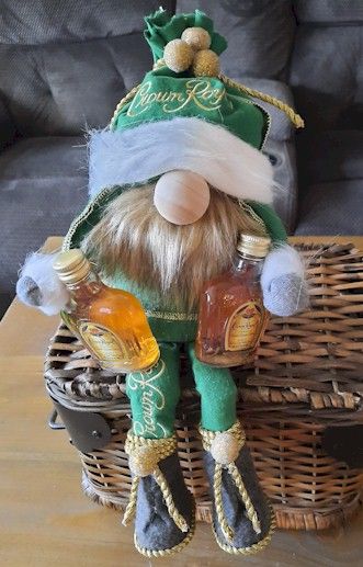 Crown Royal Gnome Green Craft, DIY, No, Sew, Sock, Gift, Home, Decor, Party, Decoration Gnomes From Crown Royal Bags, Crown Royal Gnome Pattern, Crown Royal Gnomes, Crown Royal Bags Ideas Diy, Hockey Sock Gnome, Crown Royal Crafts, Yarn Beard, Homemade Gnomes Wearing Plasric Shoes, Crown Royal Bags