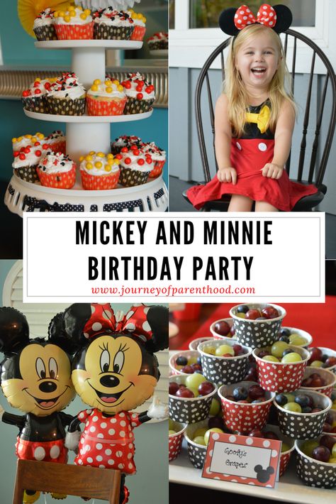 Minnie Party Ideas, Mickey And Minnie Birthday Party, Minnie Mouse Party Decor, Party Food Decor, Mickey And Minnie Birthday, Party Ideas Food, Sibling Birthday Parties, Minnie Mouse Party Decorations, Twodles Birthday