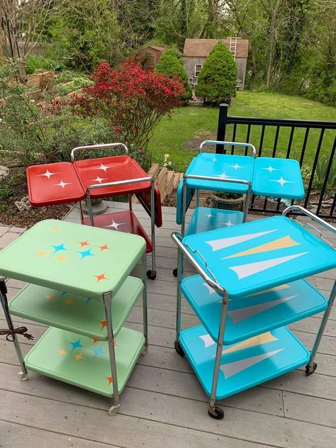 Retro Kitchen Cart, Atomic Home Decor, 50s House Decor, Retro Kitchen Ideas 1950s, Retro Home Decor 1950s, Retro Kitchen Ideas Vintage, 1950 Home Decor, Cosco Cart, 50s Kitchen Vintage