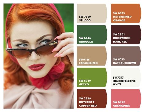 Red Head Color Palette, Redhead Fashion, Redhead Makeup, Ginger Hair Color, Red Colour Palette, Color Me Beautiful, Head Color, Color Palate, Color Balance