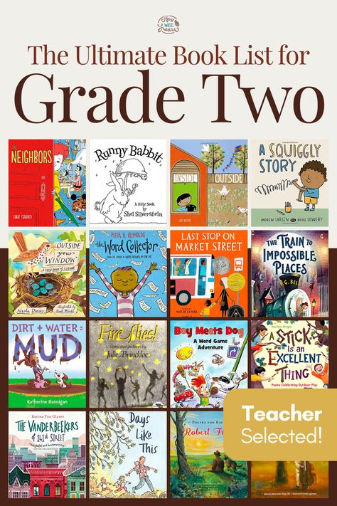 If you have a child in grade two, this is the only book list you will need! Teacher selected books perfect for your grade two homeschooling child - or any child in grade two! Ideas for fiction, non-fiction, picture books and chapter books too. Good Books For 2nd Graders, Books For Second Graders To Read, Second Grade Books To Read, Grade 2 Books, 3rd Grade Level Books, Best Chapter Books For 2nd Graders, Living Books For 2nd Grade, 2nd Grade Picture Books, 2nd Grade Novel Study