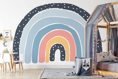 Rainbow Wall Mural, Rainbow Mural, Colours Of The Rainbow, Unique People, Elegant Wallpaper, Rainbow Room, Rainbow Wallpaper, Toddler Bedrooms, Rainbow Wall