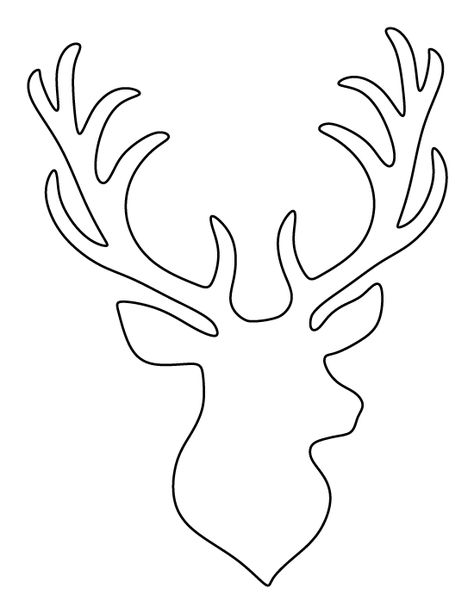 Stag head pattern. Use the printable outline for crafts, creating stencils, scrapbooking, and more. Free PDF template to download and print at http://patternuniverse.com/download/stag-head-pattern/ Julkransar Diy, Hirsch Silhouette, Art Templates, String Art Patterns, Stag Head, Christmas Stencils, Trendy Sewing, Applique Patterns, Applique Quilts