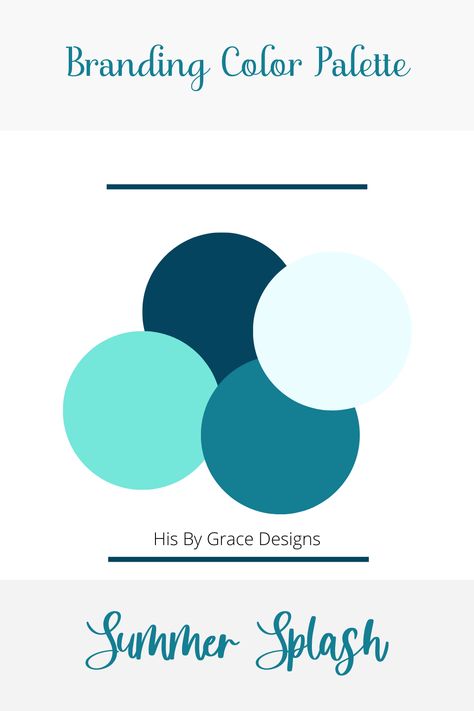 Business Branding Branding color palettes "Summer Splash" Teal Branding Colour Palettes, Branding Color Palettes, Aqua Logo, Logos Color, Blue Website, Teal Branding, Brand Colours, Brand Palette, Cyan Colour