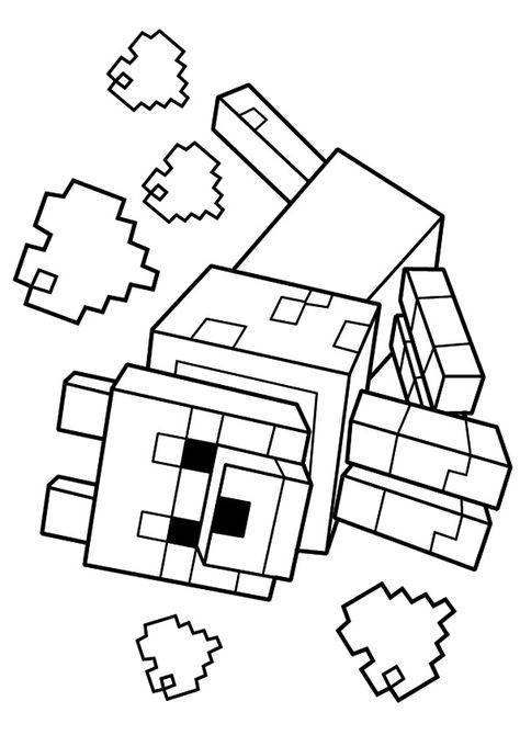 Wolf Minecraft Wolf, Minecraft Dogs, Pixel Art Minecraft, Minecraft Ender Dragon, Lego Coloring, Spider Coloring Page, Minecraft Printables, Lego Coloring Pages, Wolf Colors