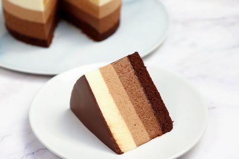 Best Triple Chocolate Mousse Cake Recipe Easy Moist Banana Cake, Triple Chocolate Mousse, Iced Lemon Pound Cake, Triple Chocolate Mousse Cake, Chocolate Mousse Cake Recipe, Mousse Cake Recipe, Triple Chocolate Cake, Lemon Pound Cake Recipe, Decadent Chocolate Cake