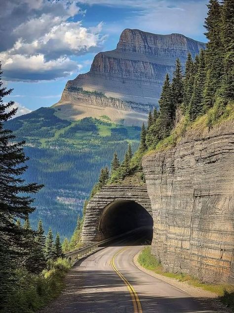 Glacier National Park Montana | Going-to-the-Sun Road Tunnel, Glacier National Park, Montana 🇺🇸 | Facebook Road Tunnel, Going To The Sun Road, Glacier National Park Trip, Glacier National Park Montana, Glacier Park, Scenery Pictures, Glacier National, Glacier National Park, Yellowstone National Park