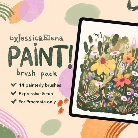 YAAAAAAAAAAAY I've shared some footage of me using these Procreate brushes sometimes on stories (and even reels!) and when people ask what brush I use I'm always like "Um it's my own but it's not available yet hehe". WELL GUESS WHAT. NOW IT IS!! I decided to make my own fun painterly brushes a while back, and I absolutely love them tbh!!! So excited to share them with you all :) Anyway!! Link in bio to my digital goodies if you wanna check them out!! OH the pack also includes a paper te... Paper Texture Overlay, Procreate Brushes Download, Gouache Tutorial, Free Procreate Brushes, Brushes Paint, Free Procreate, Procreate Brushes Free, Clipping Masks, Free Brush