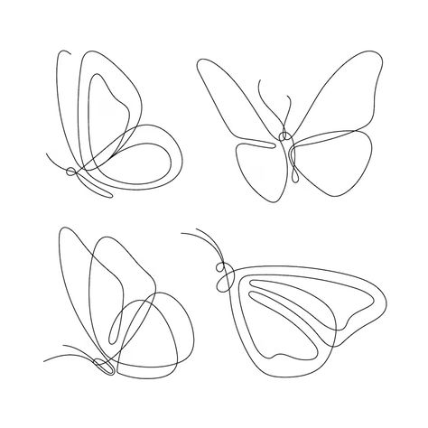 Free Vector | Hand drawn butterfly outline pack Baby Zebra Drawing, St Tattoo, Frangipani Tattoo, Minimal Butterfly, Valentines Day Doodles, Butterfly Hand Tattoo, Girl Neck Tattoos, Butterfly Outline, Sharpie Tattoos