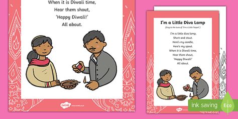 Diwali 'I'm a Little Diva Lamp' Song Lyrics Diwali Preschool, Diwali Poem, Diva Lamp, Music Theory Worksheets, Kids Fashion Blog, Holidays Around The World, Preschool Songs, Preschool Learning Activities, Kids Songs