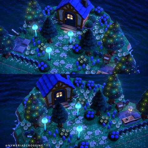 Galaxy Island Animal Crossing, Acnh Blue Fairycore, Animal Crossing Star Island, Acnh Spacecore Island, Star Filled Sanctuary Acnh, Animal Crossing Sherb House, Moon Island Acnh, Space Island Animal Crossing, Acnh Astrology