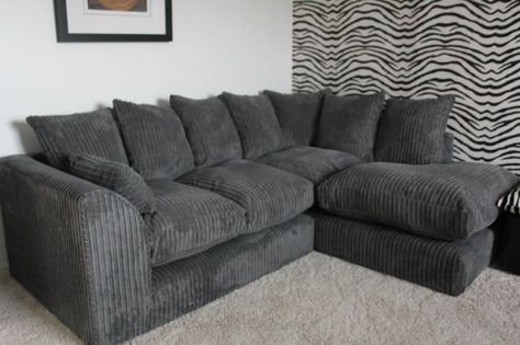 Corduroy Couch, Dark Sofa, Grey Corner Sofa, Stuff For Sale, Corner Sofas, Types Of Sofas, Gray Sofa, Room Board, Decor Home Living Room