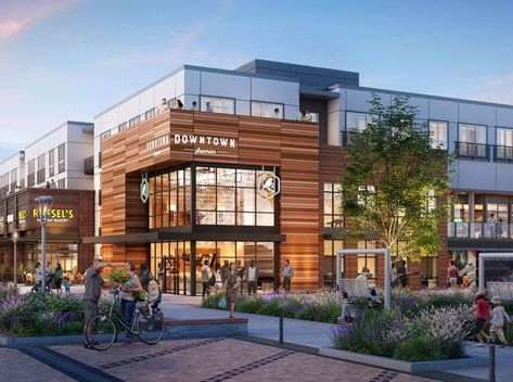 Colorado Ranch, Retail Facade, Commercial Design Exterior, Plans Architecture, Mix Use Building, News Reporter, Commercial Buildings, Commercial Building, Street Design