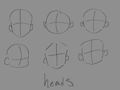 Art Head Shapes, Cartoon Head Shape Reference, Head Shapes Drawing Reference, Male Head Shape Reference, Sharp Art Style Anatomy, Head Shape Drawing Reference, Block Art Style, Different Head Shapes Drawing, Head Shapes Cartoon