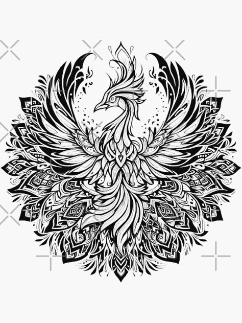 Mandala Phoenix Tattoo, Phoenix Mandala, T Shirt Sticker, Phoenix Tattoo Design, Shirt Sticker, Phoenix Tattoo, Arm Sleeve, Tattoo Design, Phoenix