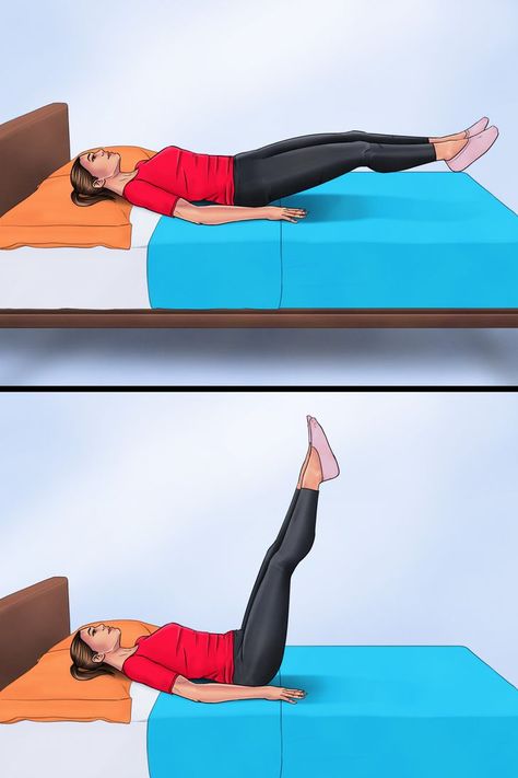 10 Body Shaping Exercises You Can Literally Do While Lying in Bed Exercise In Bed, Shaping Exercises, Couch Workout, Tea And Cookies, Flexibility Exercises, Straight Leg Raise, Roundhouse Kick, Mini Gym, Bed Workout