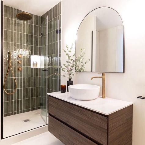 AMAZING BATHROOM IDEAS (@bathroom_decor) • Instagram photos and videos Colorful Small Bathroom, Very Small Bathroom, Small Bathroom With Shower, Bathroom Shower Design, Small Bathroom Renovation, Timeless Bathroom, Shower Designs, Bathroom Redesign, Hotel Interiors